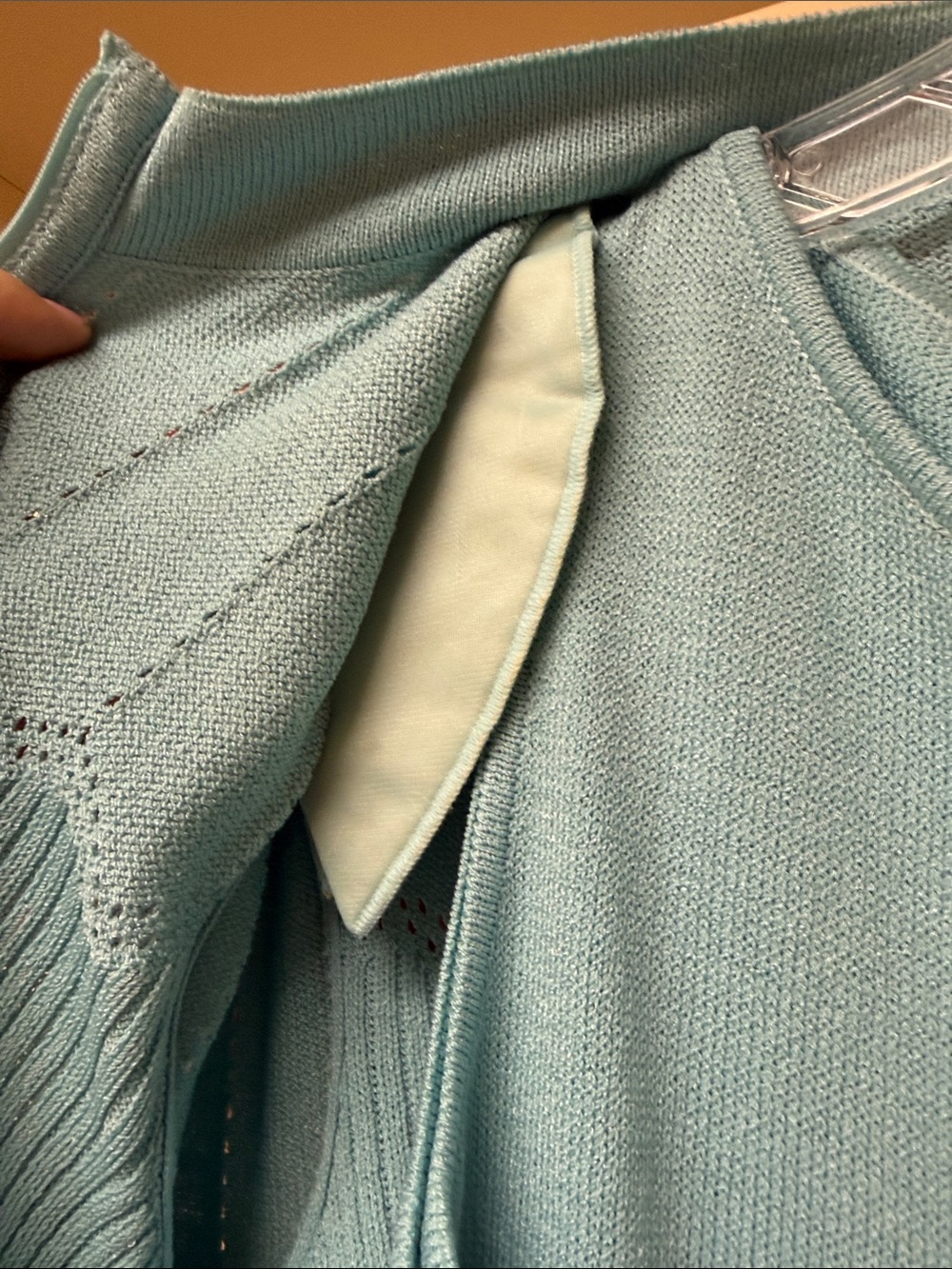 St. John Sport Aqua Blue Knit Pullover and Cardigan Set - Picture 5 of 8